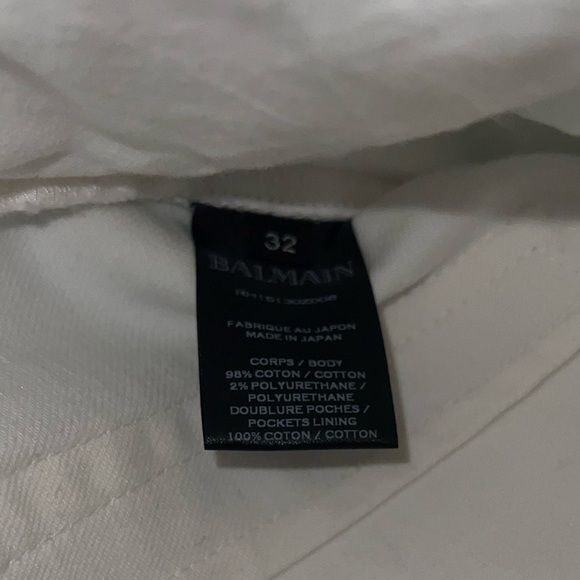 Balmain Reflective White Zipper Slim Jeans - Picture 8 of 8